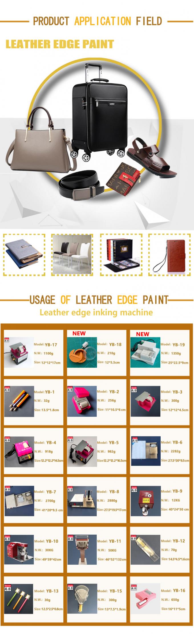 Water Based Leather Edge Coating Paint for PU Leather Bag Wallet Shoes Belt Color Edge Ink 6