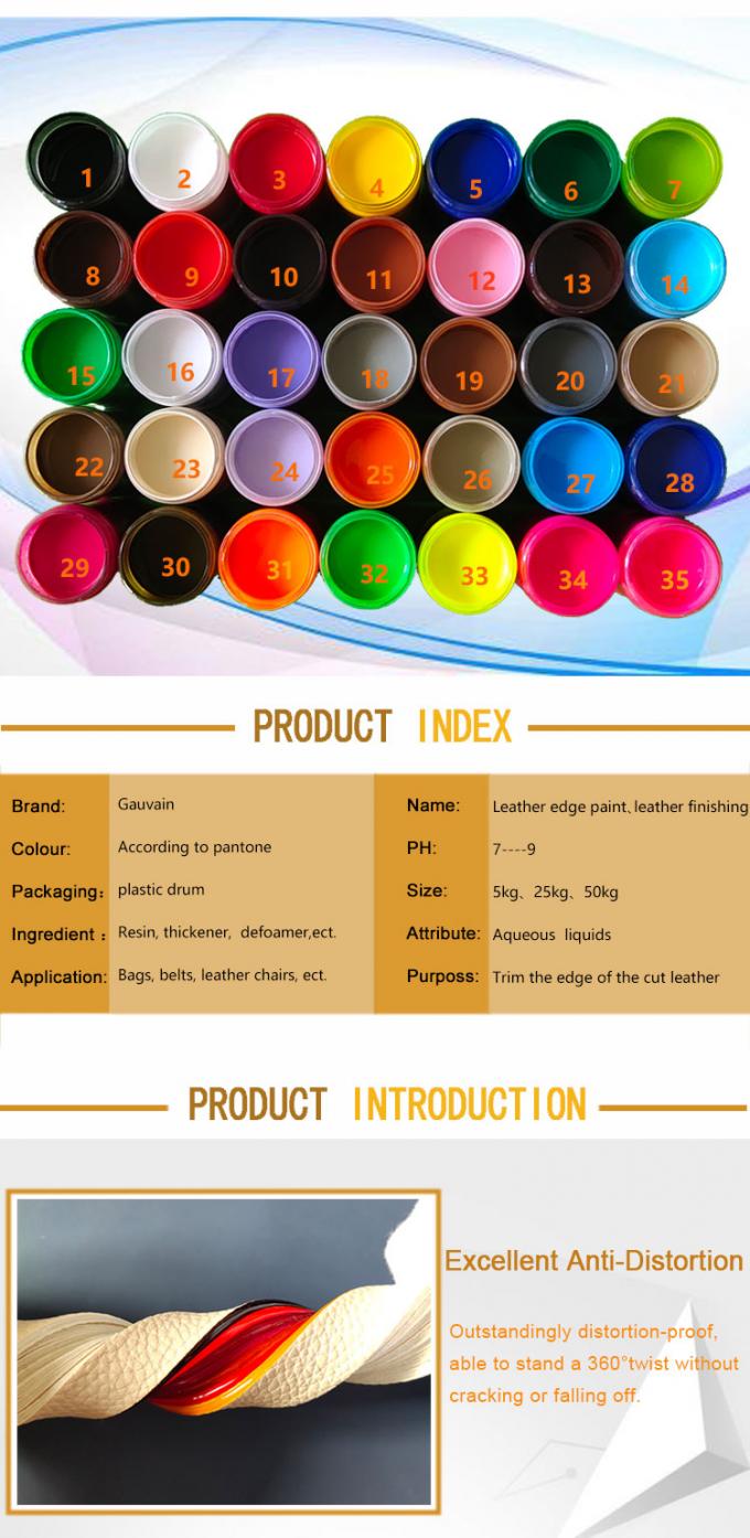 Economic Seriesr High Gloss Waterbased Edge Paint for Shoes Bags Belts Leather Refinish Paint 2