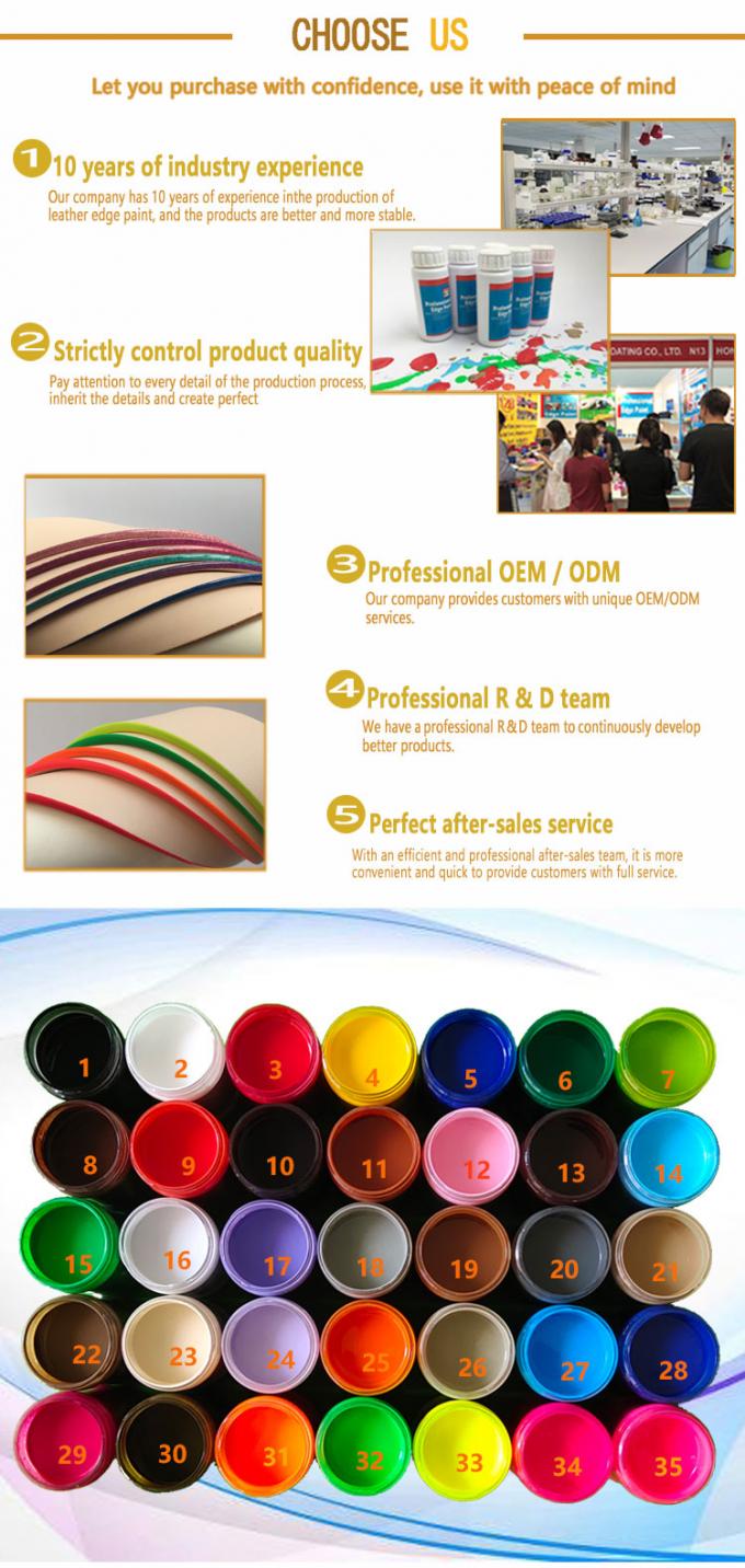 Water Based Leather Edge Coating Paint for PU Leather Bag Wallet Shoes Belt Color Edge Ink 2