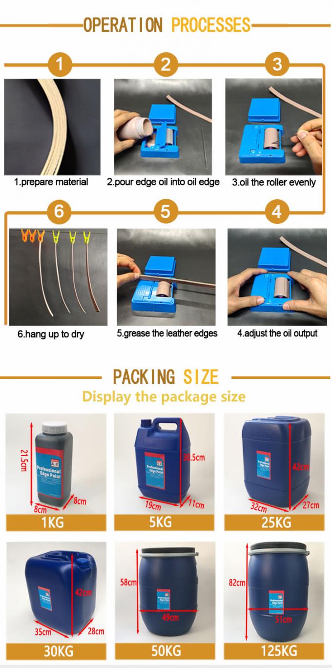 Water Based Leather Edge Coating Paint for PU Leather Bag Wallet Shoes Belt Color Edge Ink 8